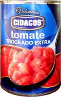 TOMATE EN CONSERVA TROCEADO CIDACOS 850ML
